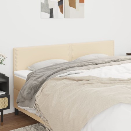 vidaXL Cabeceros 2 unidades de tela color crema 90x5x78/88 cm