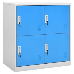 vidaXL Armarios taquilla 5 uds acero gris claro y azul 90x45x92,5 cm
