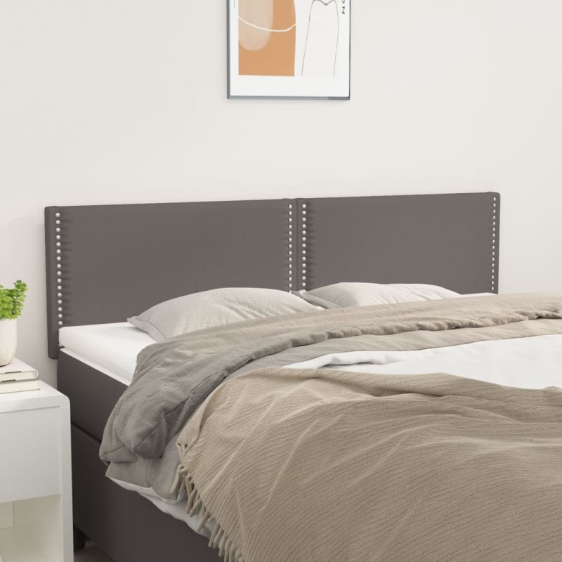 vidaXL Cabeceros 2 unidades cuero sintético gris 72x5x78/88 cm vidaXL Cabeceros 2 unidades cuero sintético gris 72x5x78/88 cm