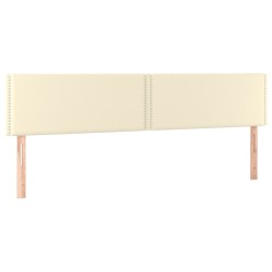 vidaXL Cabeceros 2 unidades cuero sintético color crema 90x5x78/88cm