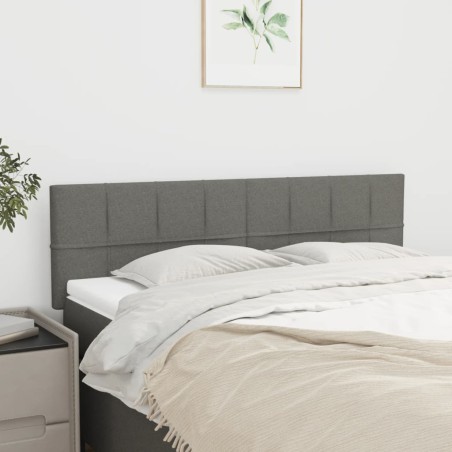 vidaXL Cabeceros 2 unidades tela gris oscuro 72x5x78/88 cm