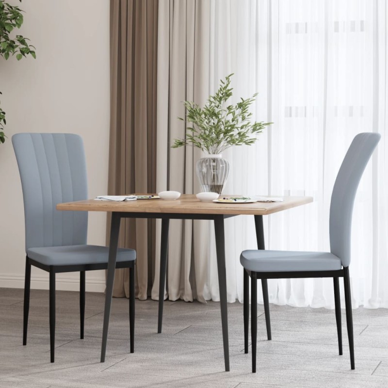 vidaXL Sillas de comedor 2 unidades terciopelo gris claro vidaXL Sillas de comedor 2 unidades terciopelo gris claro