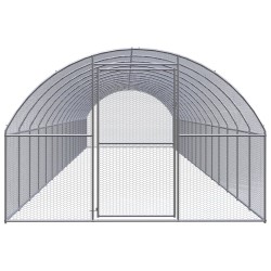 vidaXL Gallinero de exterior de acero galvanizado 3x16x2 m