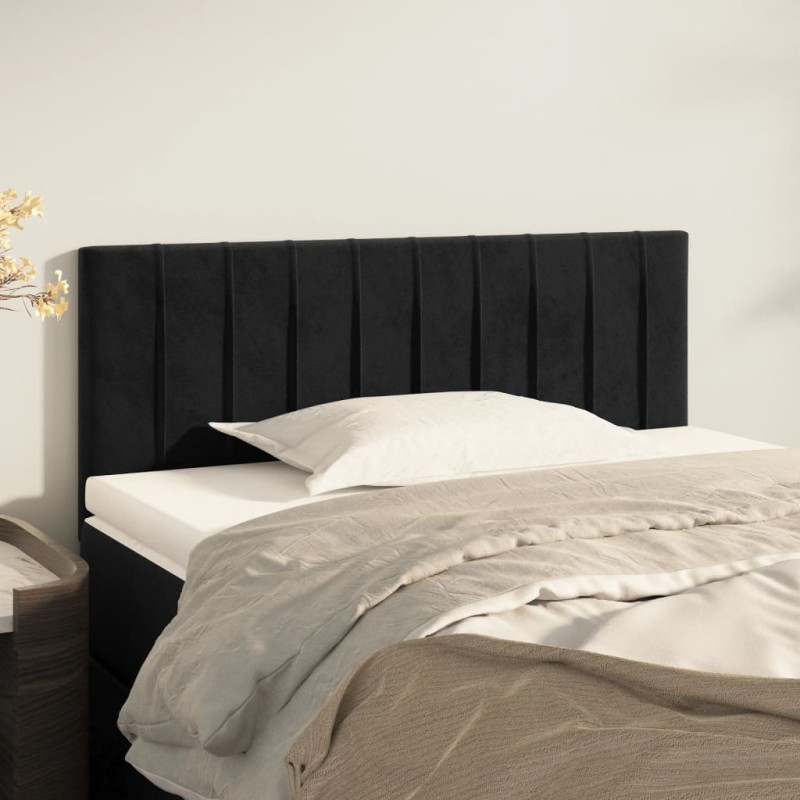 vidaXL Cabecero de terciopelo negro 80x5x78/88 cm vidaXL Cabecero de terciopelo negro 80x5x78/88 cm