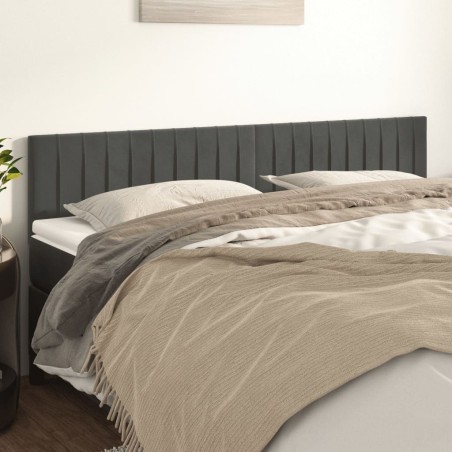 vidaXL Cabeceros 2 unidades de terciopelo gris oscuro 80x5x78/88 cm