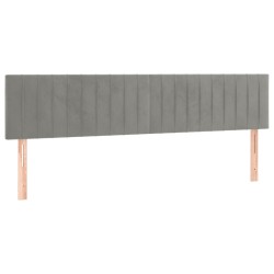 vidaXL Cabeceros 2 unidades de terciopelo gris claro 100x5x78/88 cm