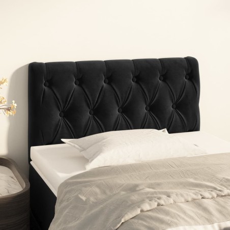 vidaXL Cabecero de terciopelo negro 80x7x78/88 cm