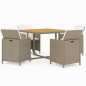 vidaXL Set comedor de jardín 5 pzas con cojines ratán sintético beige vidaXL Set comedor de jardín 5 pzas con cojines ratán sintético beige
