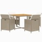 vidaXL Set comedor de jardín 5 pzas con cojines ratán sintético beige vidaXL Set comedor de jardín 5 pzas con cojines ratán sintético beige