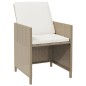 vidaXL Set comedor de jardín 5 pzas con cojines ratán sintético beige vidaXL Set comedor de jardín 5 pzas con cojines ratán sintético beige