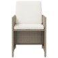 vidaXL Set comedor de jardín 5 pzas con cojines ratán sintético beige vidaXL Set comedor de jardín 5 pzas con cojines ratán sintético beige