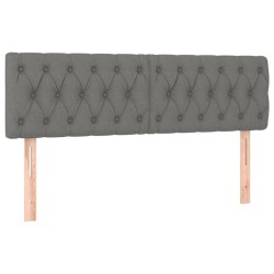 vidaXL Cabeceros 2 unidades tela gris oscuro 72x7x78/88 cm