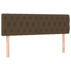 vidaXL Cabeceros 2 unidades de tela marrón oscuro 80x7x78/88 cm