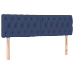 vidaXL Cabeceros 2 unidades de tela azul 80x7x78/88 cm