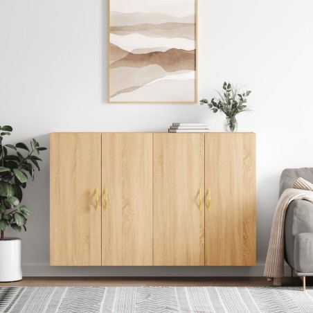 vidaXL Armario de pared 2 unidades roble Sonoma 69,5x34x90 cm