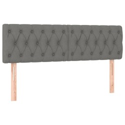 vidaXL Cabeceros 2 unidades de tela gris oscuro 80x7x78/88 cm