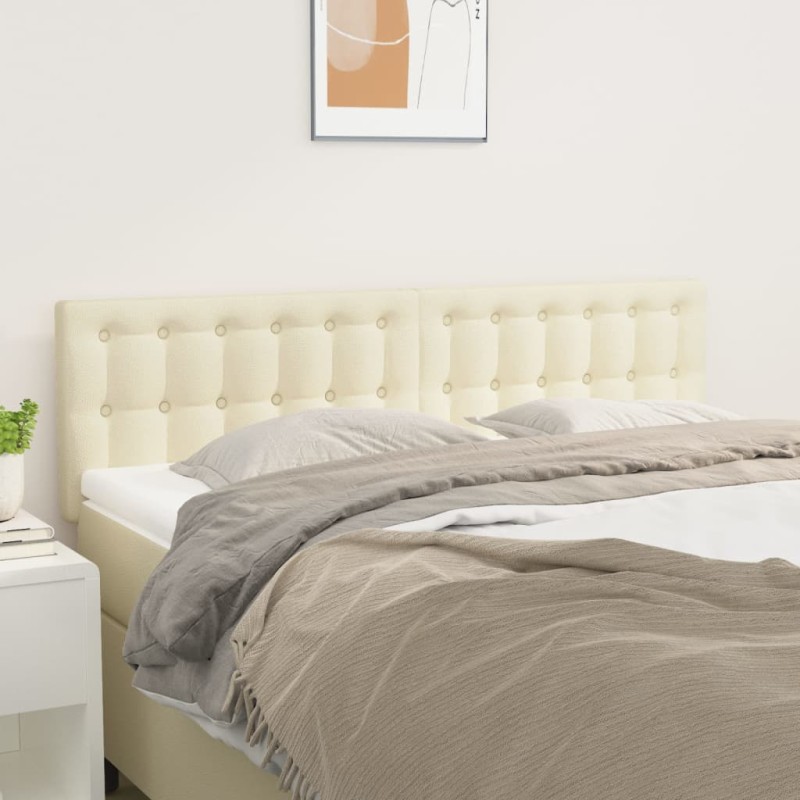 vidaXL Cabeceros 2 unidades cuero sintético color crema 72x5x78/88 cm