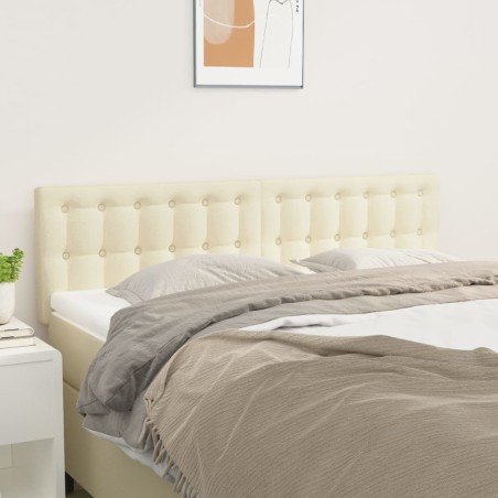 vidaXL Cabeceros 2 unidades cuero sintético color crema 72x5x78/88 cm