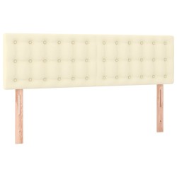 vidaXL Cabeceros 2 unidades cuero sintético color crema 72x5x78/88 cm