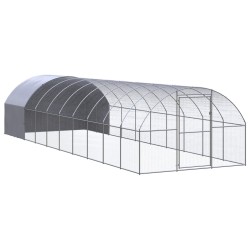 vidaXL Gallinero de exterior de acero galvanizado 3x10x2 m