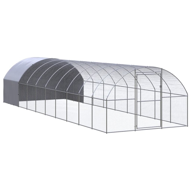 vidaXL Gallinero de exterior de acero galvanizado 3x10x2 m
