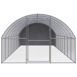 vidaXL Gallinero de exterior de acero galvanizado 3x10x2 m
