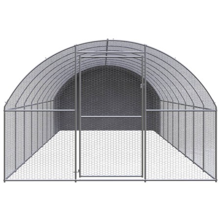 vidaXL Gallinero de exterior de acero galvanizado 3x10x2 m