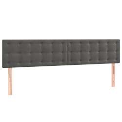 vidaXL Cabeceros 2 unidades de terciopelo gris oscuro 80x5x78/88 cm