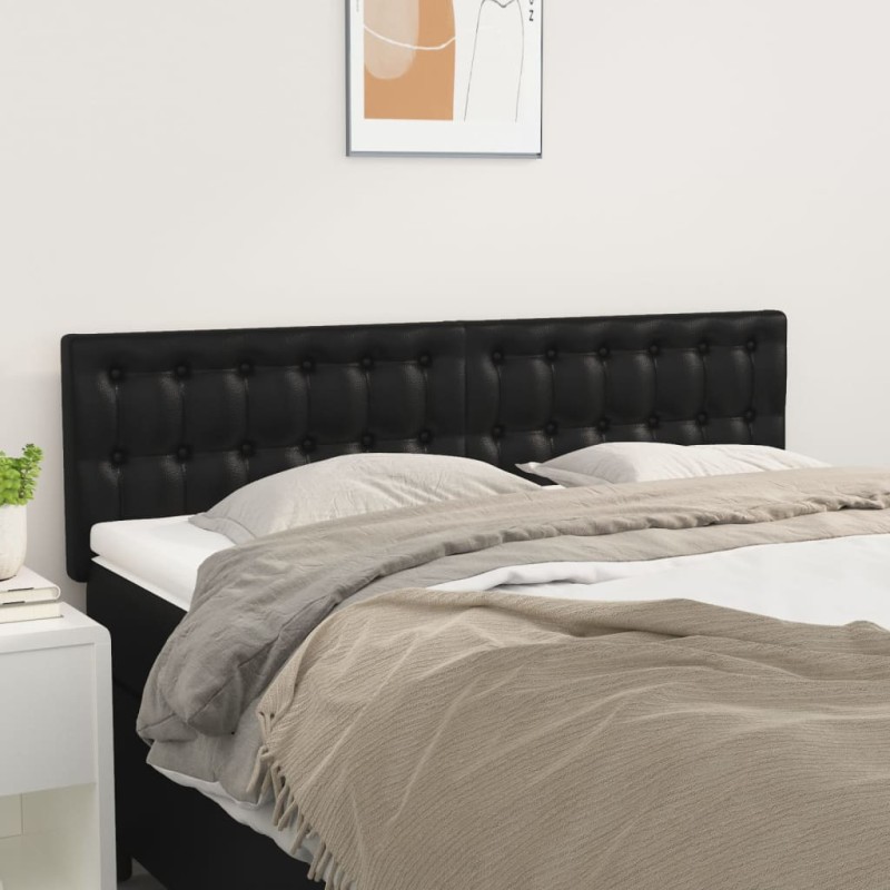 vidaXL Cabeceros 2 unidades cuero sintético negro 72x5x78/88 cm vidaXL Cabeceros 2 unidades cuero sintético negro 72x5x78/88 cm