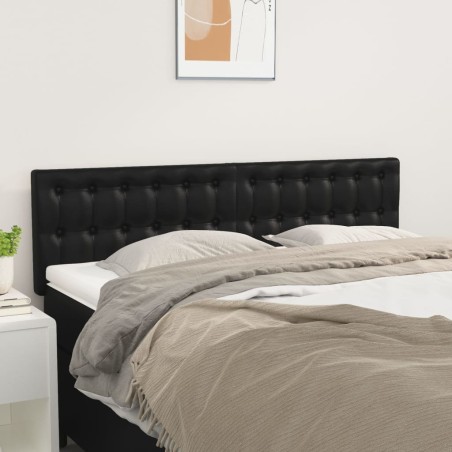 vidaXL Cabeceros 2 unidades cuero sintético negro 72x5x78/88 cm