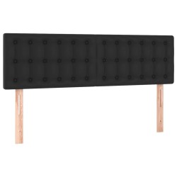 vidaXL Cabeceros 2 unidades cuero sintético negro 72x5x78/88 cm
