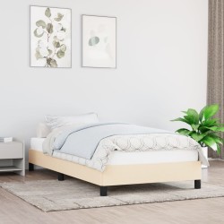 vidaXL Estructura de cama de tela color crema 100x200 cm