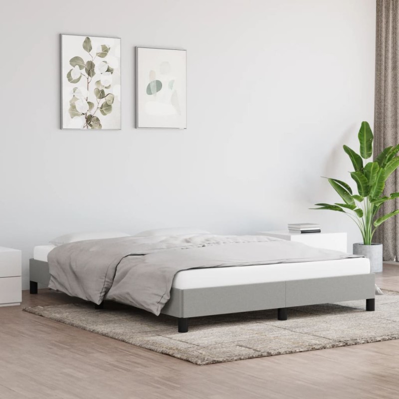 vidaXL Estructura de cama de tela gris claro 140x200 cm vidaXL Estructura de cama de tela gris claro 140x200 cm