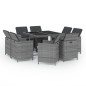 vidaXL Set comedor jardín 9 pzas y cojines ratán sintético gris vidaXL Set comedor jardín 9 pzas y cojines ratán sintético gris