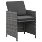 vidaXL Set comedor jardín 9 pzas y cojines ratán sintético gris vidaXL Set comedor jardín 9 pzas y cojines ratán sintético gris