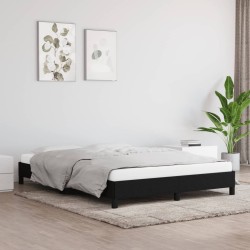 vidaXL Estructura de cama de tela negra 140x200 cm