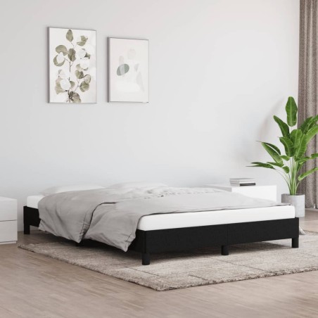 vidaXL Estructura de cama de tela negra 140x200 cm