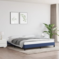 vidaXL Estructura de cama de tela azul 160x200 cm