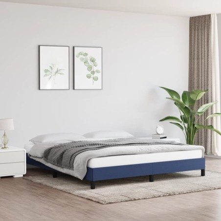 vidaXL Estructura de cama de tela azul 160x200 cm