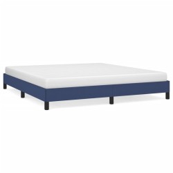 vidaXL Estructura de cama de tela azul 160x200 cm