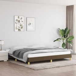 vidaXL Estructura de cama tela marrón oscuro 200x200 cm