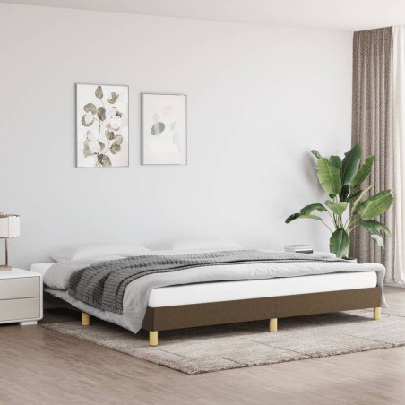 vidaXL Estructura de cama tela marrón oscuro 200x200 cm