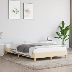 vidaXL Estructura de cama de tela color crema 120x200 cm