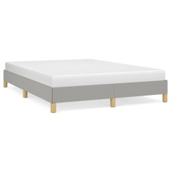 vidaXL Estructura de cama de tela gris claro 140x200 cm