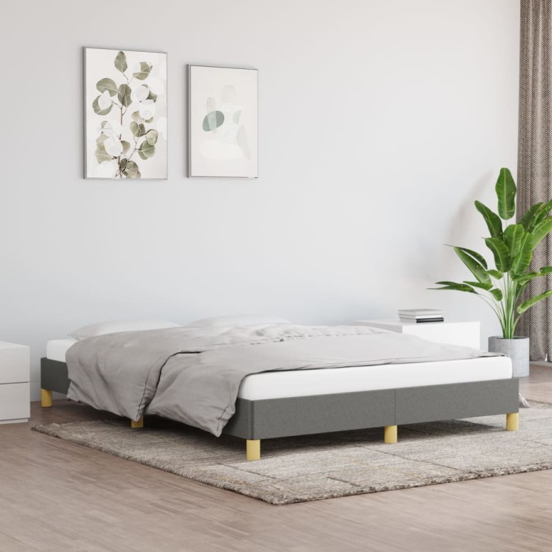 vidaXL Estructura de cama de tela gris oscuro 140x190 cm vidaXL Estructura de cama de tela gris oscuro 140x190 cm