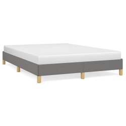 vidaXL Estructura de cama de tela gris oscuro 140x190 cm
