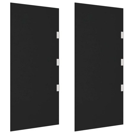 vidaXL Panel lateral puerta de carpa 2 piezas vidrio templado negro