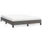 vidaXL Estructura de cama de cuero sintético gris 140x190 cm