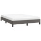 vidaXL Estructura de cama de cuero sintético gris 140x190 cm