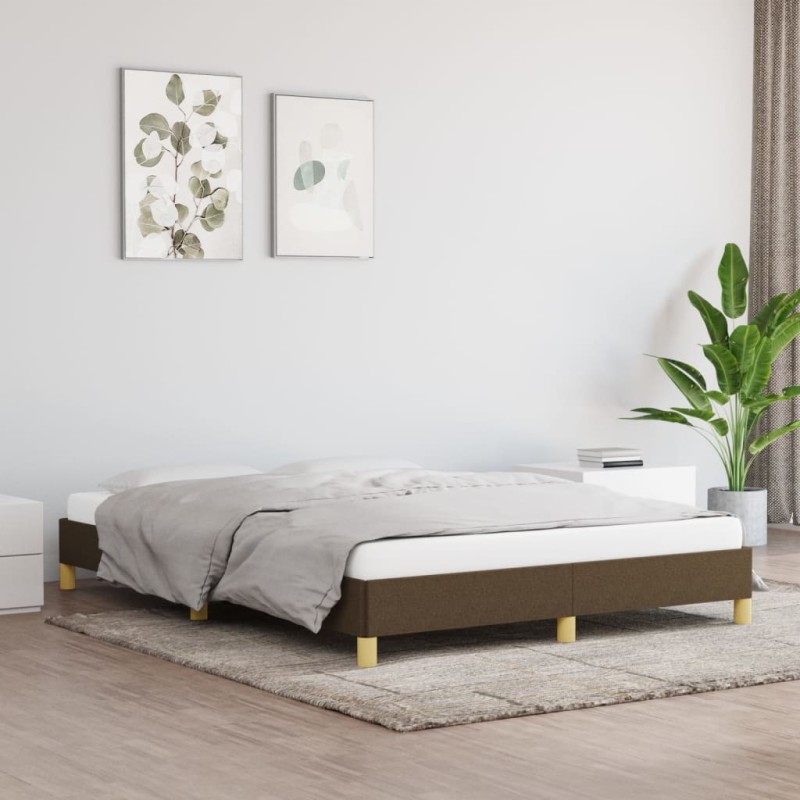 vidaXL Estructura de cama de tela marrón 140x190 cm